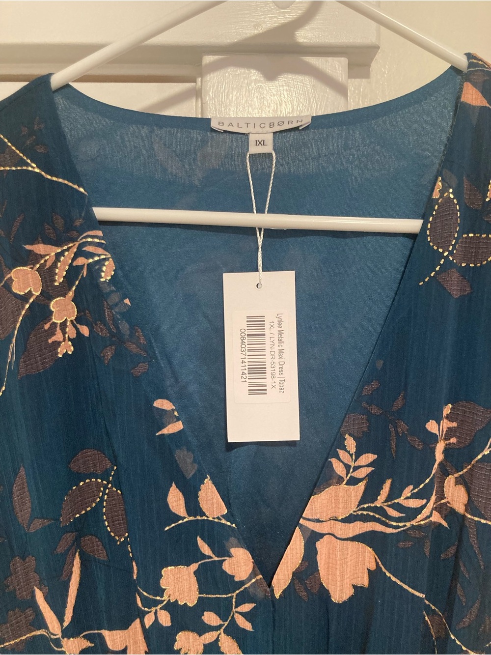 Baltic Born Navy Dress with Tan Floral Print - Picture 2 of 2